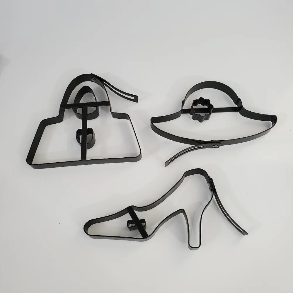 Williams Sonoma Fashion Plate Pancake Mold Set Handbag Shoe Hat Shapes